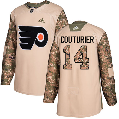 Adidas Flyers #14 Sean Couturier Camo Authentic Veterans Day Stitched NHL Jersey